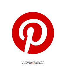 cursive white P on red circle - pinterest icon
