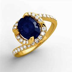 ring2 - dark blue stone on slender gold band