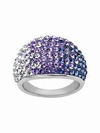 ring3 - chunky silver band covered in purple and white stones